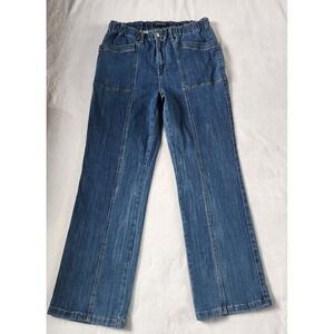 Judy Blue Elastic Waist High-Rise Straight Leg Jeans in Blue